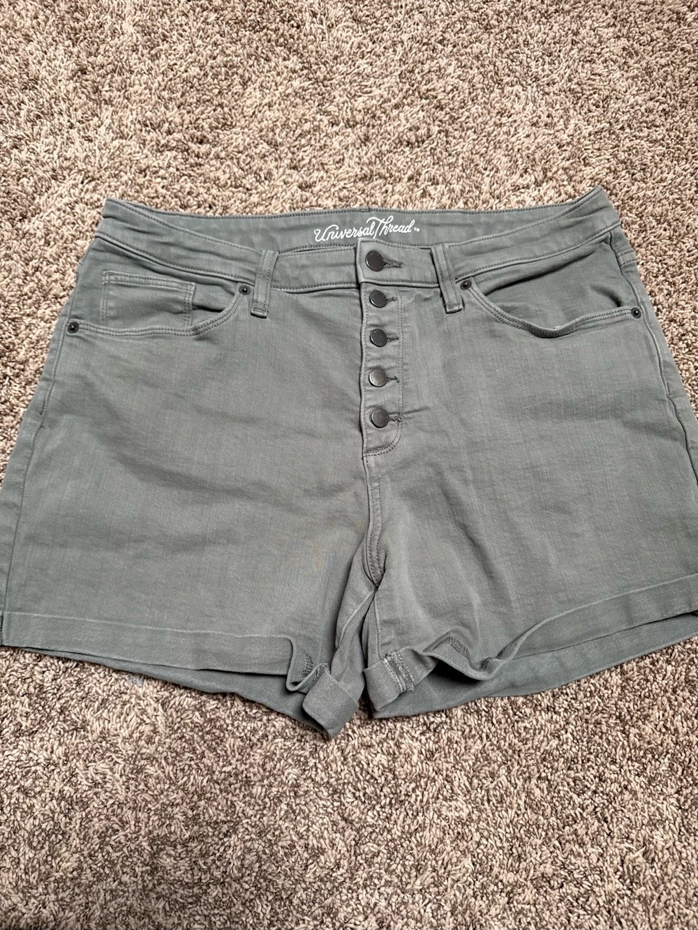 Universal Thread Olive High-Rise Button-Front Women's Shorts